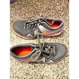 Gently Used Coral and Grey Nike Sneakers